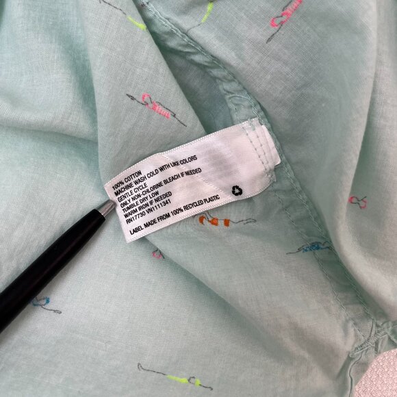 Merona Long Sleeve 1/4 Button Collared Mint Multicolor Swimmers Women's Sz Small - Picture 14 of 16